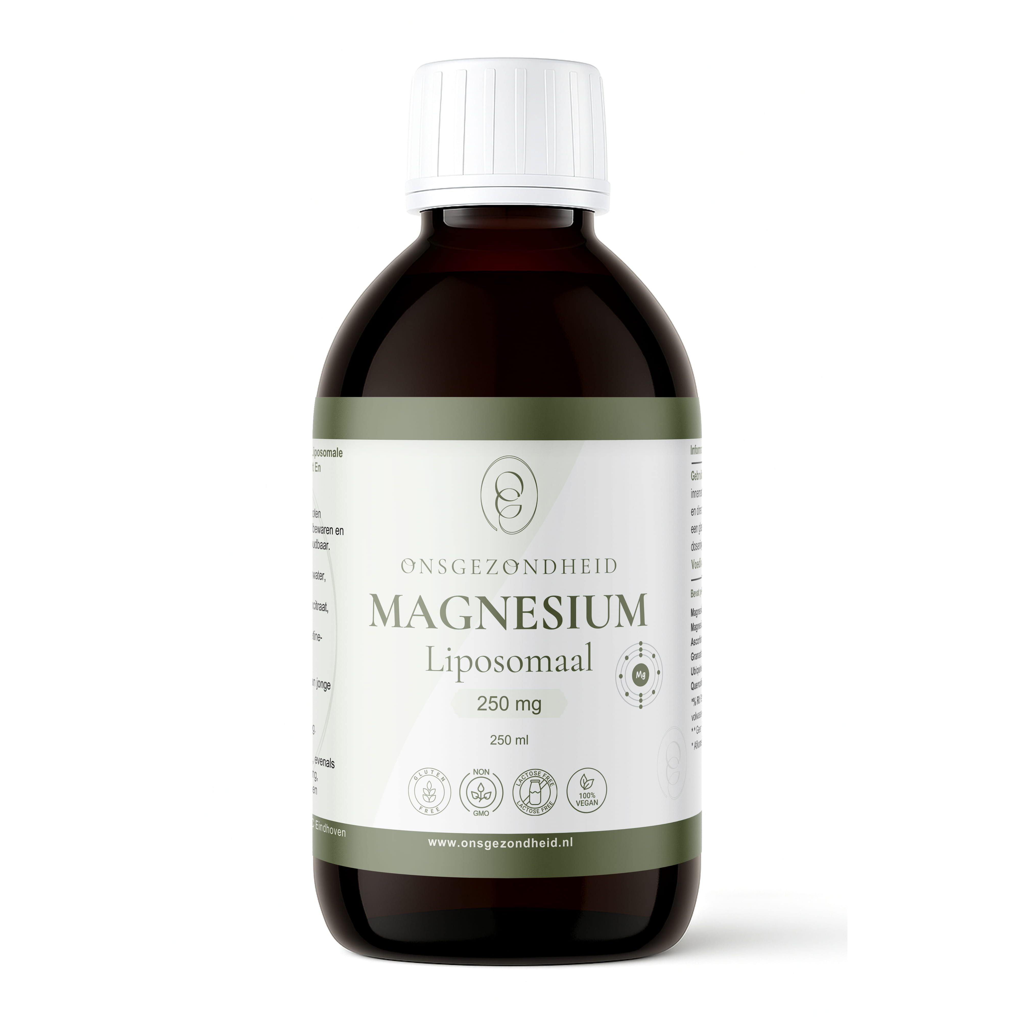 Liposomale Magnesium - Vloeibaar 250 ML - magnesiumbisglycinaat - magnesiumcitraat
