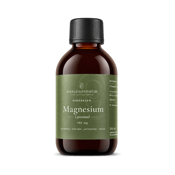 Schuin vooraanzicht van OnsGezondheid Liposomale Magnesium 250 ml